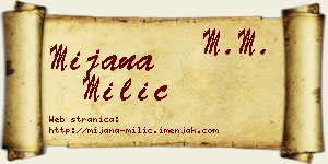 Mijana Milić vizit kartica